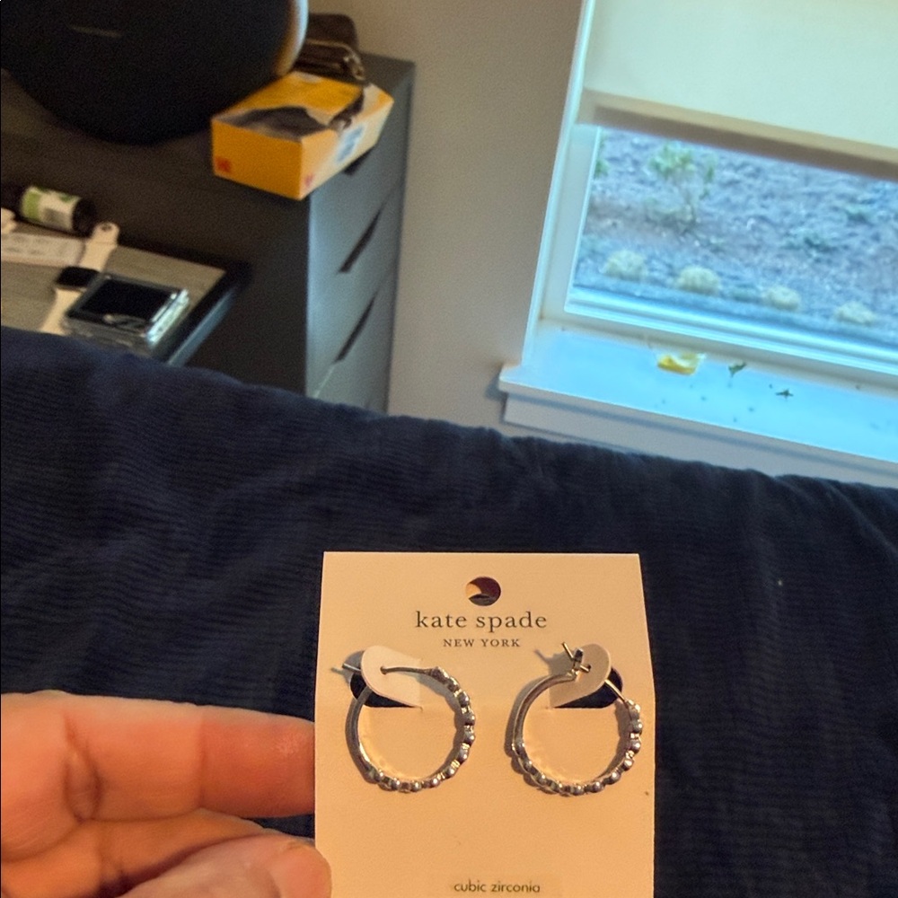 Kate Spade Silver Cubic Zirconia Hoop Earrings